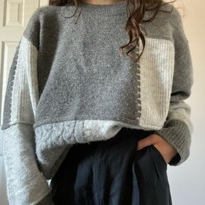 Zara grey patchwork sweater